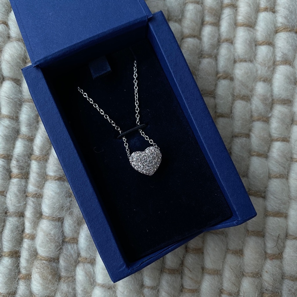 Swarovski Crystal and Rhodium Heart Pendant